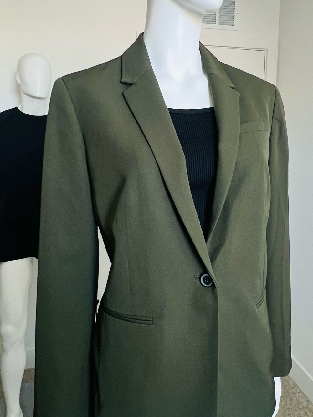 Everlane Olive Green Single-Button Blazer